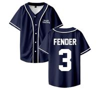 Sam Fender People Watching Merch Maillot de baseball à manches courtes boutonné pour femme et homme, bleu marine, M