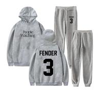 Sam Fender People Watching Merch Sweat à capuche et pantalon de jogging Ensemble deux pièces pour homme et femme, gris, XS