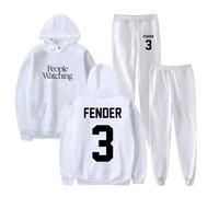 Sam Fender People Watching Merch Sweat à capuche et pantalon de jogging Ensemble deux pièces pour homme et femme, blanc, XXS