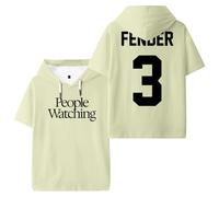 Sam Fender People Watching Merch T-shirt à capuche unisexe à manches courtes pour homme et femme, beige, L