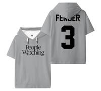 Sam Fender People Watching Merch T-shirt à capuche unisexe à manches courtes pour homme et femme, gris, 4XL