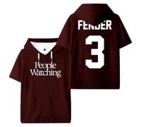Sam Fender People Watching Merch T-shirt à capuche unisexe à manches courtes pour homme et femme, marron, XL