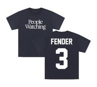 Sam Fender People Watching Merch T-shirt col rond à manches courtes en coton pour femme et homme, bleu marine, M