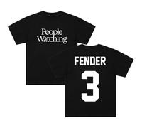 Sam Fender People Watching Merch T-shirt col rond à manches courtes en coton pour femme et homme, Noir , L
