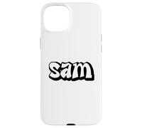 Sam Graffiti Nom personnalisé Noir Blanc Lettrage Coque pour iPhone 15 Plus