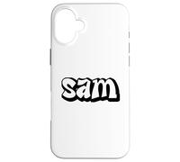 Sam Graffiti Nom personnalisé Noir Blanc Lettrage Coque pour iPhone 16 Plus