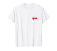 Sam, Hello My Name is Name is Name Tag, Badge T-Shirt Graphique avec Valeur, Homme, Blanc, XL