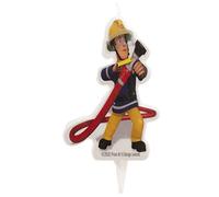 Sam le Pompier 346157 Bougie Figurine 2D 7.5CM, Cire, Multicolore, 8 x 2 x 15 cm