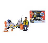 Simba - Sam Le Pompier - Moto de Police + Figurine Malcolm Articulée - Accessoires Inclus - Dès 3 Ans - 109251092038