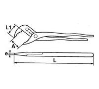 SAM Outillage 199-40-CP Pince multiprise à branches superposées à crans demi-lune Grande capacité Longueur 410 mm