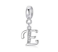 sam panda Breloque lettre de l'alphabet en argent sterling 925 compatible avec bracelets et colliers à breloques européens,5A Zircone