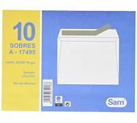 Sam - paquet de 10 enveloppes blancs a.17495 bande silicone
