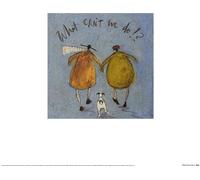 Sam Toft - Affiche "Qu'est-ce qu'on ne peut pas faire ? PM4506 (30 cm x 30 cm) (Blau/Gelb/Weiß)