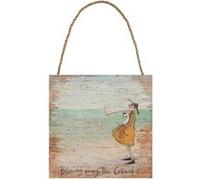 Sam Toft Art mural en bois 20 x 20 cm Blowing Away The Cobwebs Blanc, Blanc G