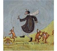 Sam Toft - imprimé "Dancing With My Bird" PM5149 (30 cm x 30 cm) (Vert/Brun/Blanc)