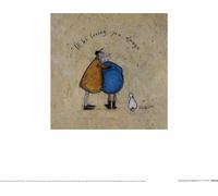 Sam Toft - imprimé "I'll Be Loving You Always" PM5066 (30 cm x 30 cm) (Braun/Blau/Gelb)