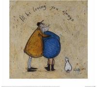 Sam Toft - Poster "I'll Be Loving You Always" PM3584 (40 cm x 40 cm) (Crème/Jaune/Bleu)