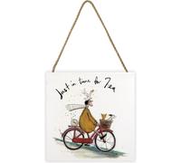 Sam Toft - Tableau "Just In Time For Tea", en bois PM3203 (Taille unique) (Blanc/Jaune moutarde/Rouge)