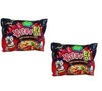 Sam Yang Lot de 2 paquets de nouilles coréennes instantanées à saveur de poulet chaud de type ragoût - 145 g x 2 paquets (importés)