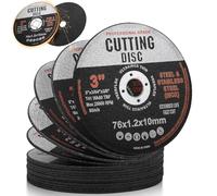 Samamoca Lot de 16 disques à tronçonner, 76 mm, flexibles, pour meuleuse d'angle, noirs, corindon blanc zircon, fins, diamètre 76 x 10 mm, pour métal et bois, compatibles avec Bosch GWS 12V-76