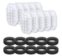 Samanija Lot de 10 filtres de rechange et éponges de pré-filtrage, compatibles avec la fontaine à eau Rellaty 3,2 l pour chat