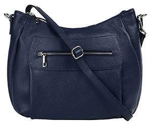 Samantha Look Sac à bandoulière Damen Echt Leder Fabriqué en Italie, compartiment pour smartphone, sac bandoulière réglable, design classique 021215