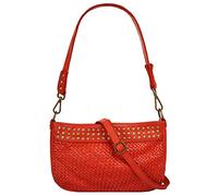 Samantha Look Sac à bandoulière Femme cuir véritable | Fabriqué en Italie | Bandoulière aspect tressé | Sac de soirée avec décoration rivets | sac de fête convertible 021381