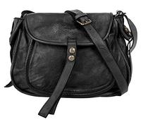 Samantha Look Sac à bandoulière Femme cuir véritable | Fabriqué en Italie, sac bandoulière compact, sac bandoulière avec bouton-pression 019565