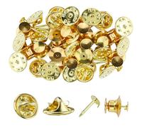 SAMANTHAHALLLTD Lot de 10 épingles à cravate papillon dorées avec papillon, 10 mm, fermoirs sécurisés, pour artisanat, bijoux