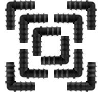 SAMANTHAHALLLTD Lot de 10 raccords de tuyau en L - En plastique - 16 mm - Noir - Pour système d'irrigation de tuyau goutte à goutte de 1/2"