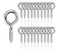 SAMANTHAHALLLTD Lot de 20 vis à œillets, vis de blocage, crochets de plafond, pour hamacs, auvents, chaises à bascule, câble fixe (argenté)