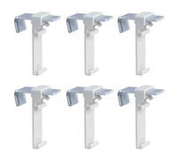 SAMANTHAHALLLTD Lot de 6 supports de serrage blancs pour store, store double, sans perçage, à fixer et à coller, comme accessoire de rechange pour la fixation sur une fenêtre en PVC fixe