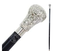 Samara Nautical Bat Masterson Canne à pêche avec poignée en laiton étain Unisexe Derby Canne décorative victorienne pour homme | Canne de marche classique légère
