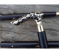 Samara Nautical Canne de marche en bois style vintage avec poignée victorienne en laiton antique