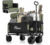 SAMAX Chariot à main de Transport Pliable Chariot Jardin Offroad Remorque á Main