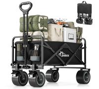 SAMAX Chariot à main de Transport Pliable Chariot Jardin Offroad Remorque á Main