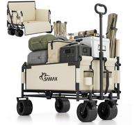 SAMAX Chariot à main de Transport Pliable Chariot Jardin Offroad Remorque á Main