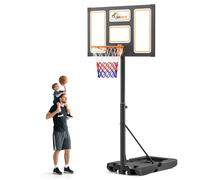 SAMAX Panier de Basket réglable Hauteur 100-305cm avec roulettes & Filet - Support de Basketball Portable avec Panneau Arrière en Pet, Base Stable, pour Enfants et Jeunes Intérieure Extérieure