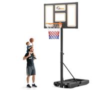 SAMAX panier de basket / support de basket 100-305 cm réglable en hauteur avec roulettes, filet inclus