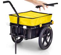 SAMAX remorque de charge / remorque de vélo pour 60 Kg / 70 litres avec attelage en jaune