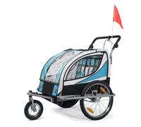 SAMAX Remorque Vélo Convertible Jogger 2en1 Enfants 360° Amortisseur Neuf Bleu