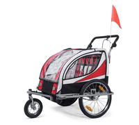 Remorque vélo pour 2 enfants SAMAX - 2 en 1 - Rouge