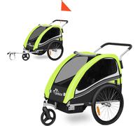SAMAX Remorque vélo pivotante à 360° 2en1 Jogger - en vert - Black Edition