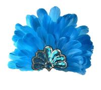 Samba - Bijou de tête pour femme - Carnaval - Bijou à plumes tendance - Costume de carnaval - Avec plumes - Classique - Brésil, O bleu., taille unique