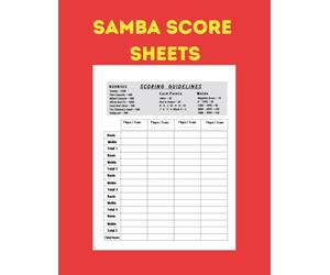 Samba Score Sheets: 120 Large Score Pads for Scorekeeping to Keep On Track All Scores for Card Game Lovers