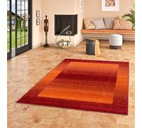 Samba - Tapis de designer moderne - Terre Cuite - Bordure - 5 Tailles