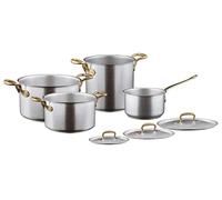 Sambonet 1965 Lot de 4 casseroles Vintage en Acier Inoxydable