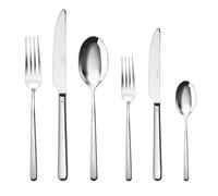 Sambonet 52513-83 Linear Lot de couverts de table monobloc en acier inoxydable 18/10 pour 6 personnes, 36 pièces, 6 fourchettes, 6 cuillères, 6 couteaux, 6 fourchettes fruits, 6 couteaux à fruits, 6