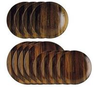 SAMBONET ARTHUR KRUPP Jeu de 12 Assiettes Wood Essence Marron G