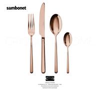 Sambonet - LINEAR Miroir Pvd Cuivre - Set De Couverts 24 Pièces Pour 6 Personnes